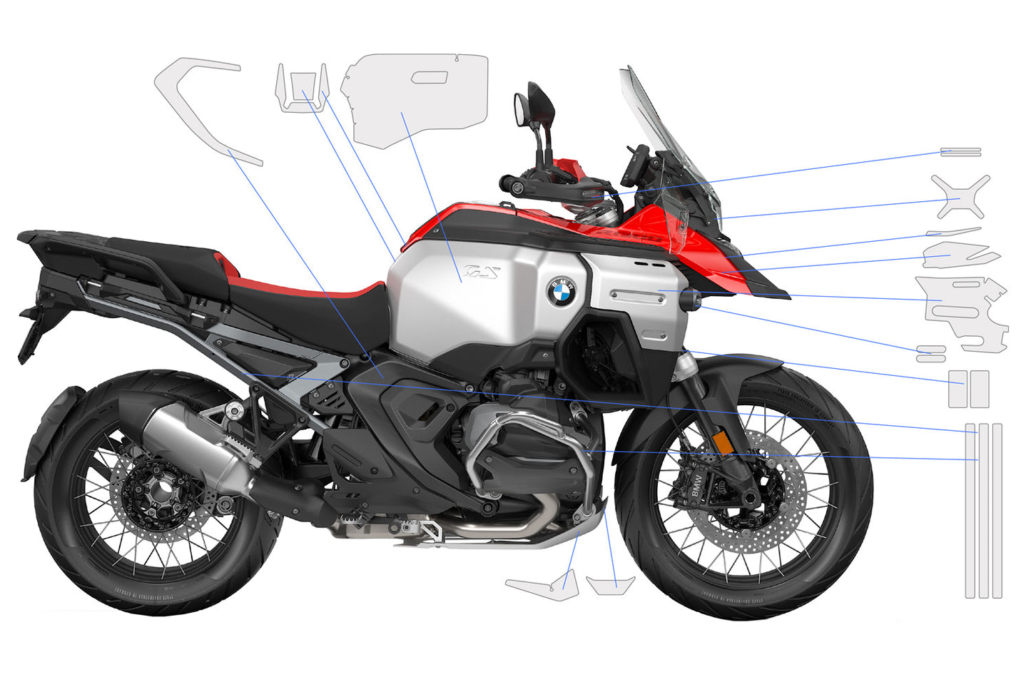 Complete lakbeschermingsset PremiumShield R 1300 GS Adventure Racing Red + Optie 719