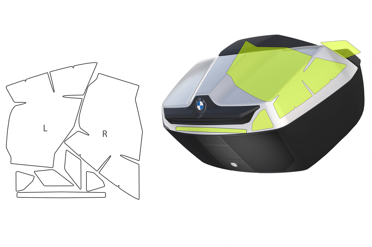 PremiumShield protective case film set for BMW Vario-Topcase R 1300 RT