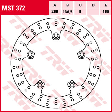 TRW brake disc MST372 standard
