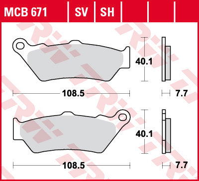 TRW organic brake pads MCB671