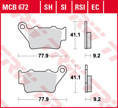 TRW organic brake pads MCB672