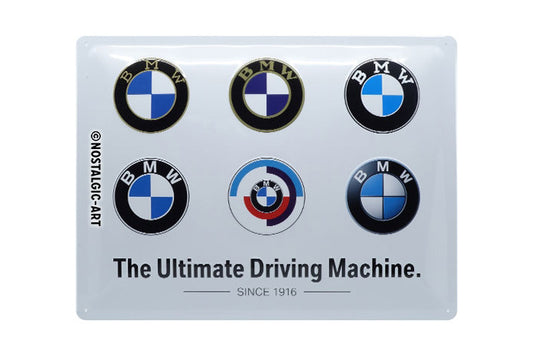 Metalen bord BMW Logo Evolution 40 x 30 cm - Nostalgic Art