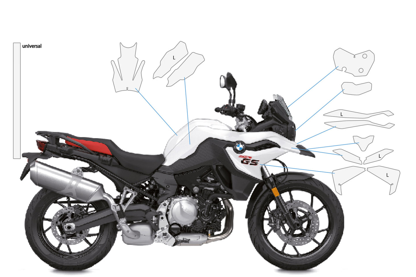 Komplettes Lackschutzset PremiumShield F 750 GS / F 800 GS