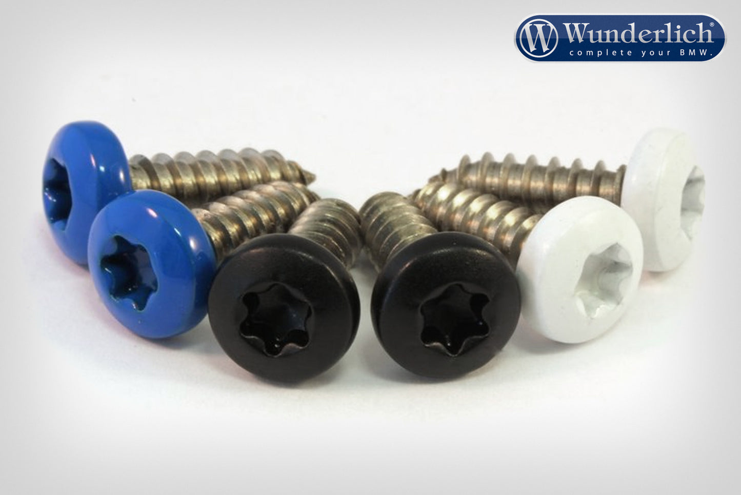 Coloured licence plate screw stainless steel M4.8x16 6-piece set