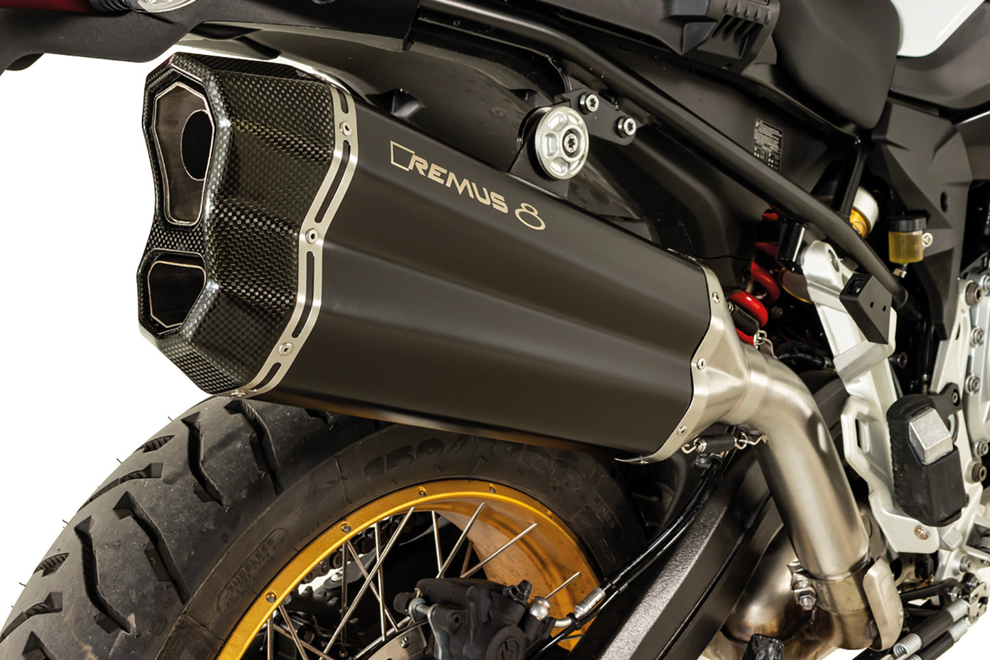 REMUS Slip-on REMUS 8 demper roestvrij staal mat