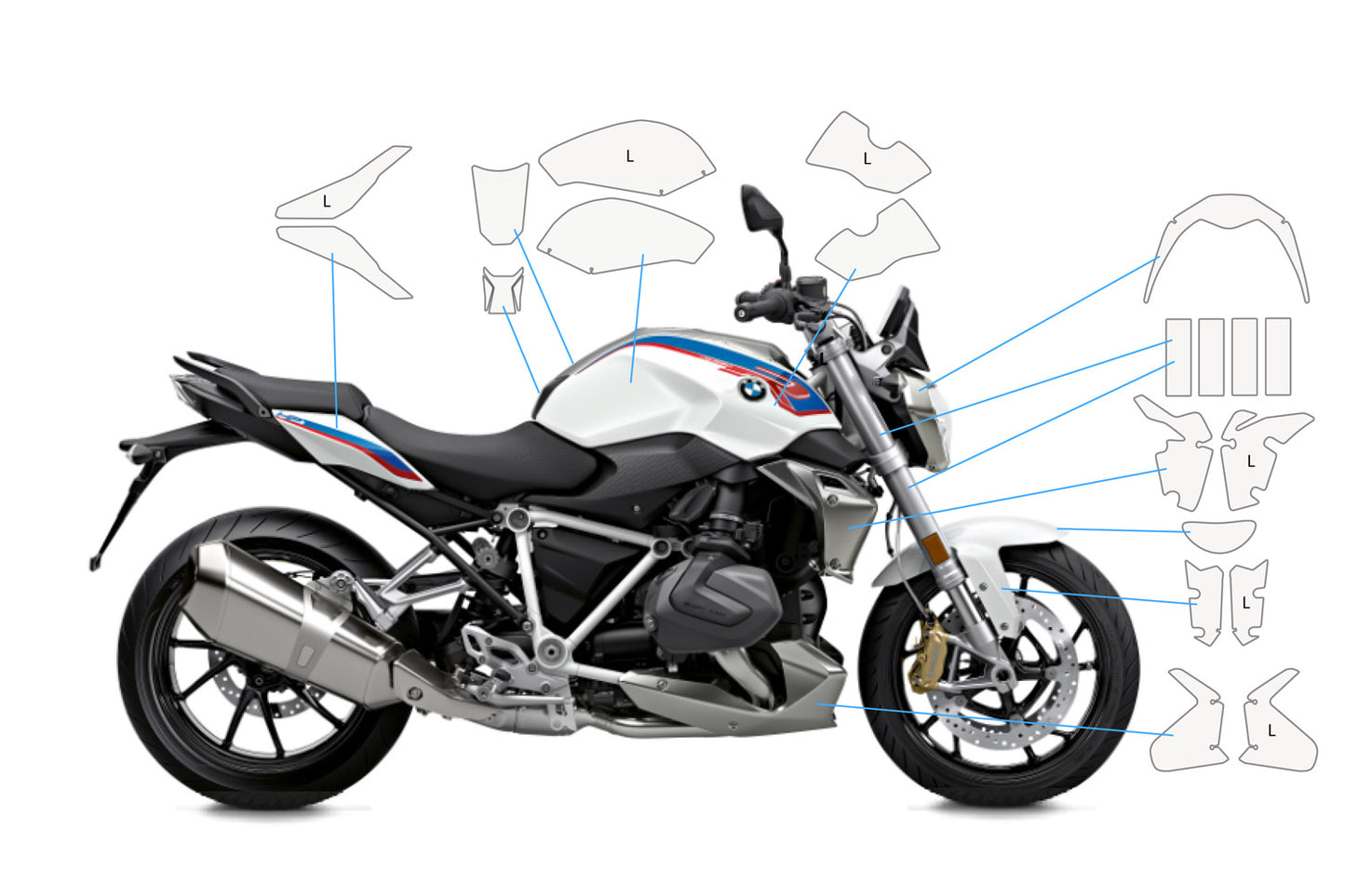 Complete paint protection set PremiumShield R 1250 R (2019 - 2022)