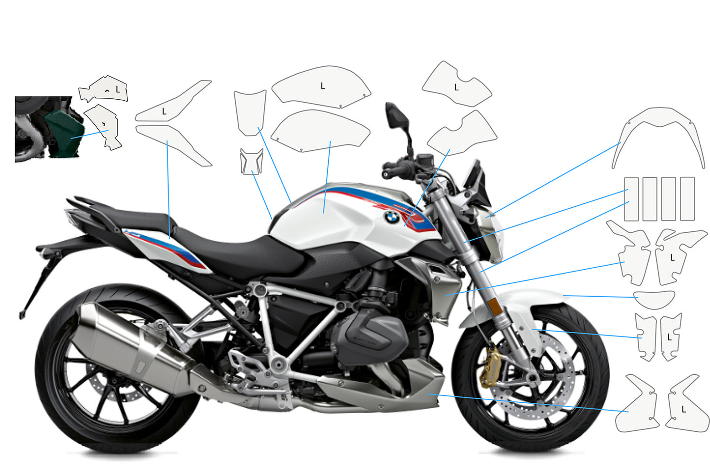 Complete paint protection set PremiumShield R 1250 R