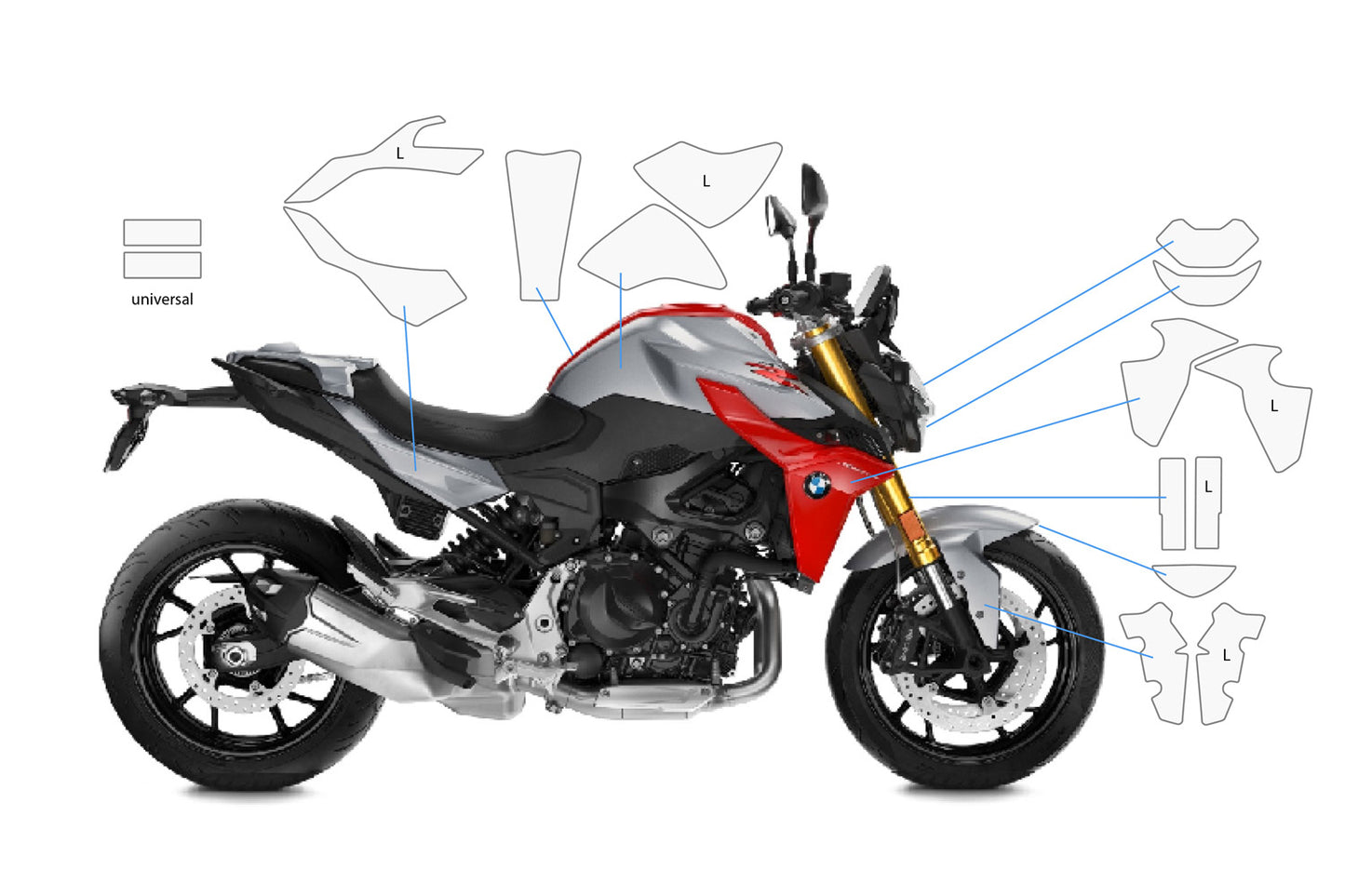 Komplettes Lackschutzset PremiumShield F 900 R