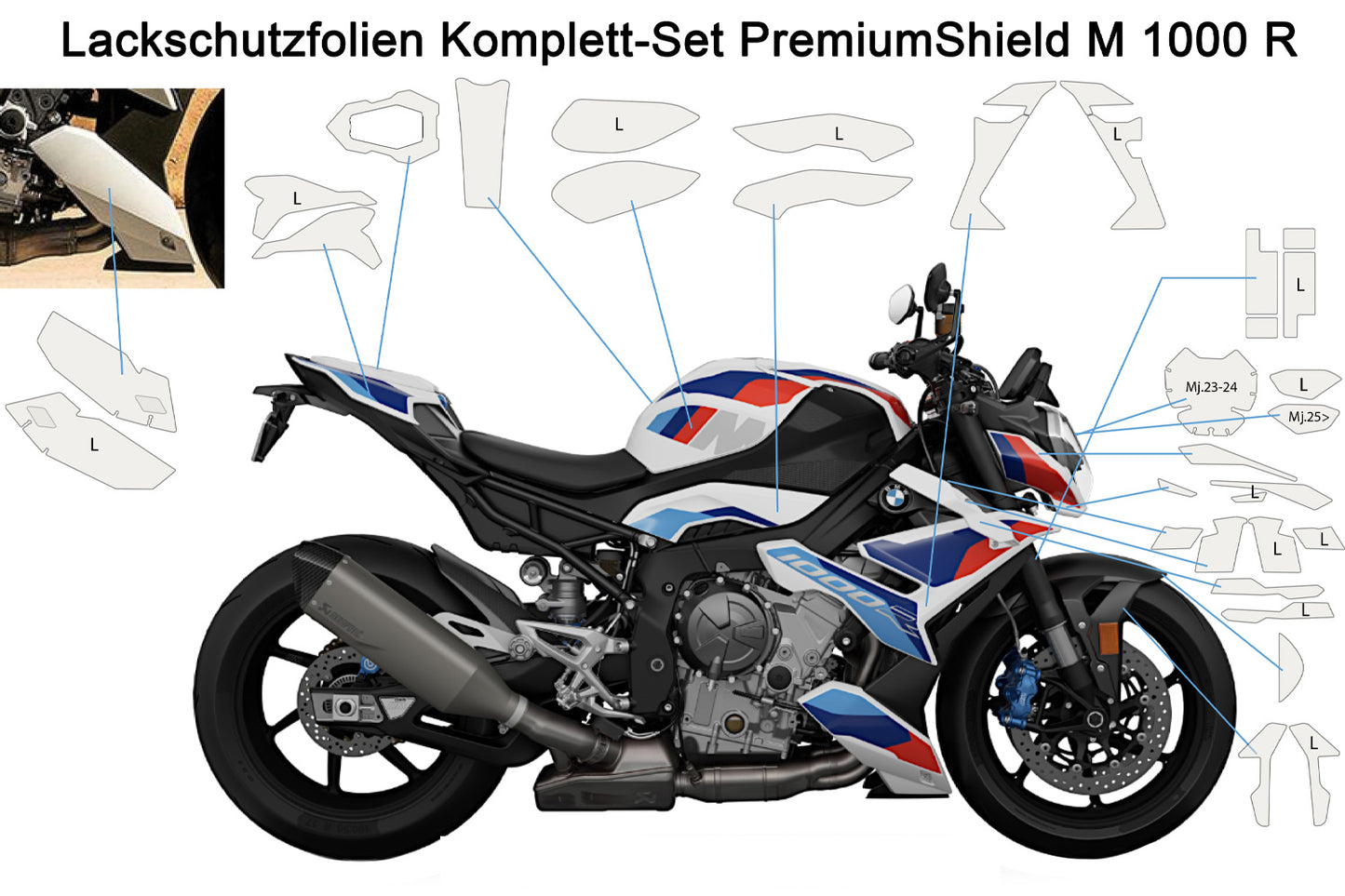 Komplettes Lackschutzset PremiumShield M 1000 R