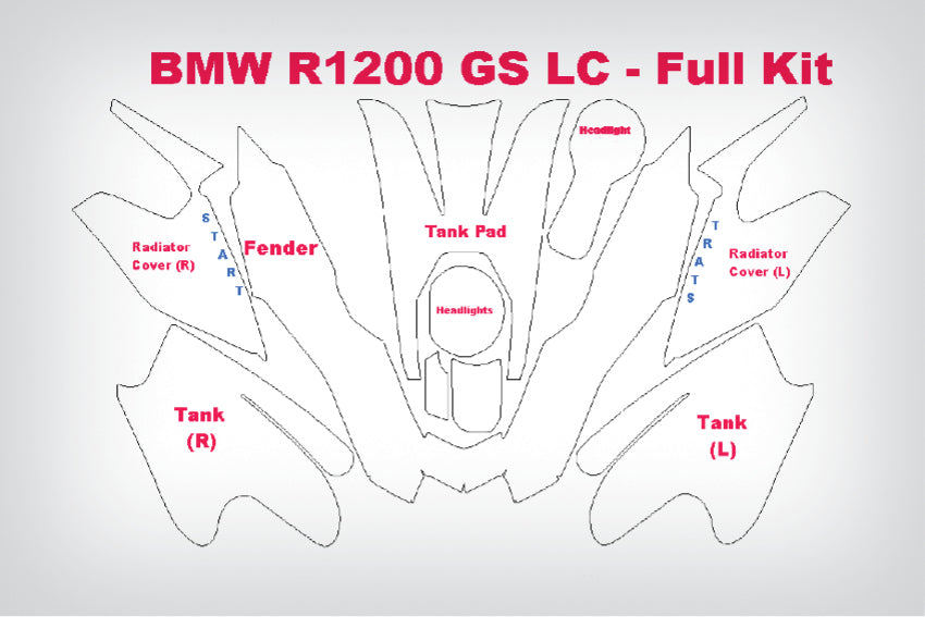 Complete paint protection set PremiumShield R 1200 GS LC