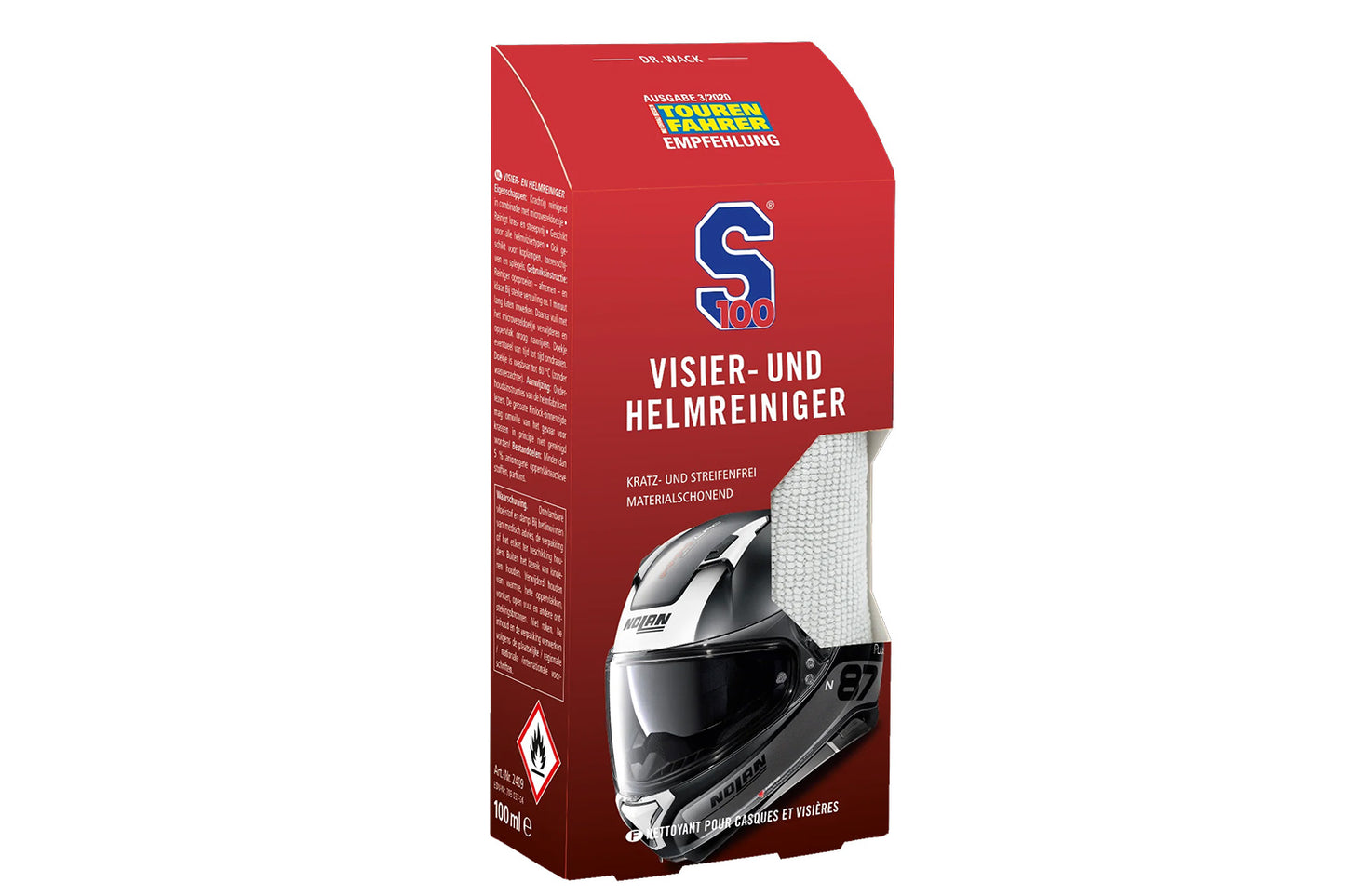 S100 Visier- und Helmreiniger inkl. Mikrofasertuch