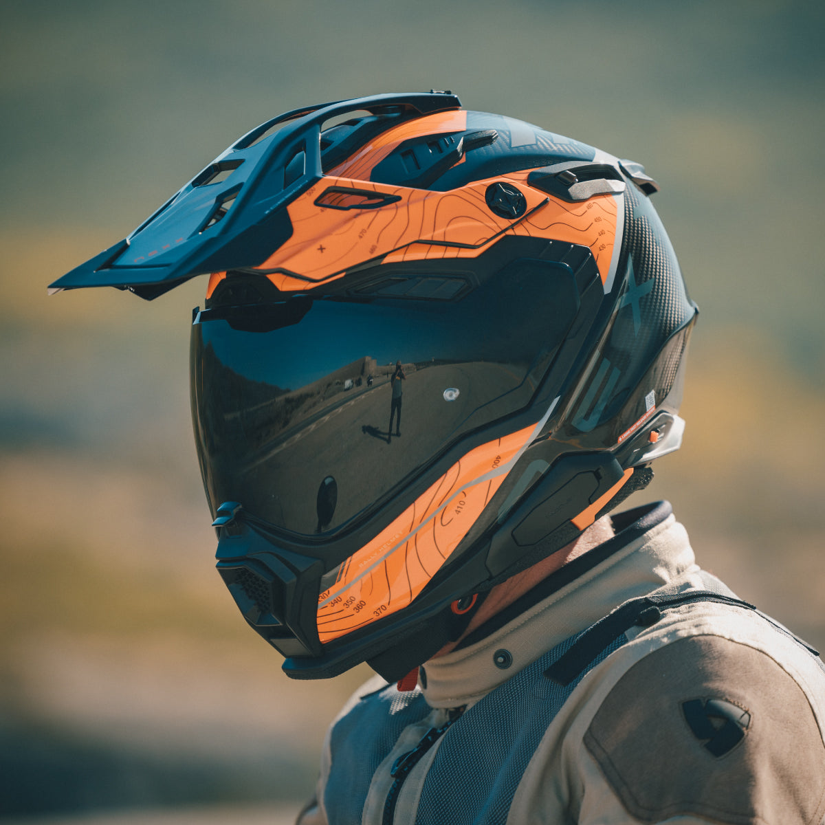 NEXX Helm X.WED3 FURKA CARBON ORANGE.GRAU