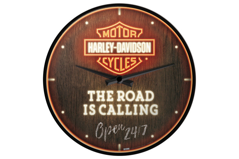Harley-Davidson Road is Calling Wanduhr - Nostalgic Art