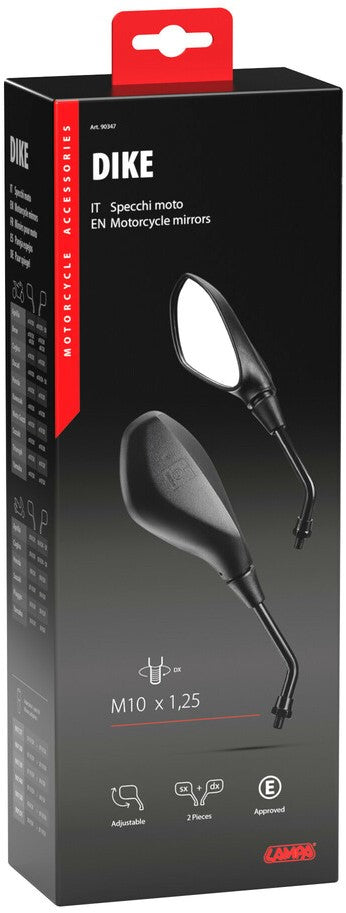 Dike pair of rearview mirrors