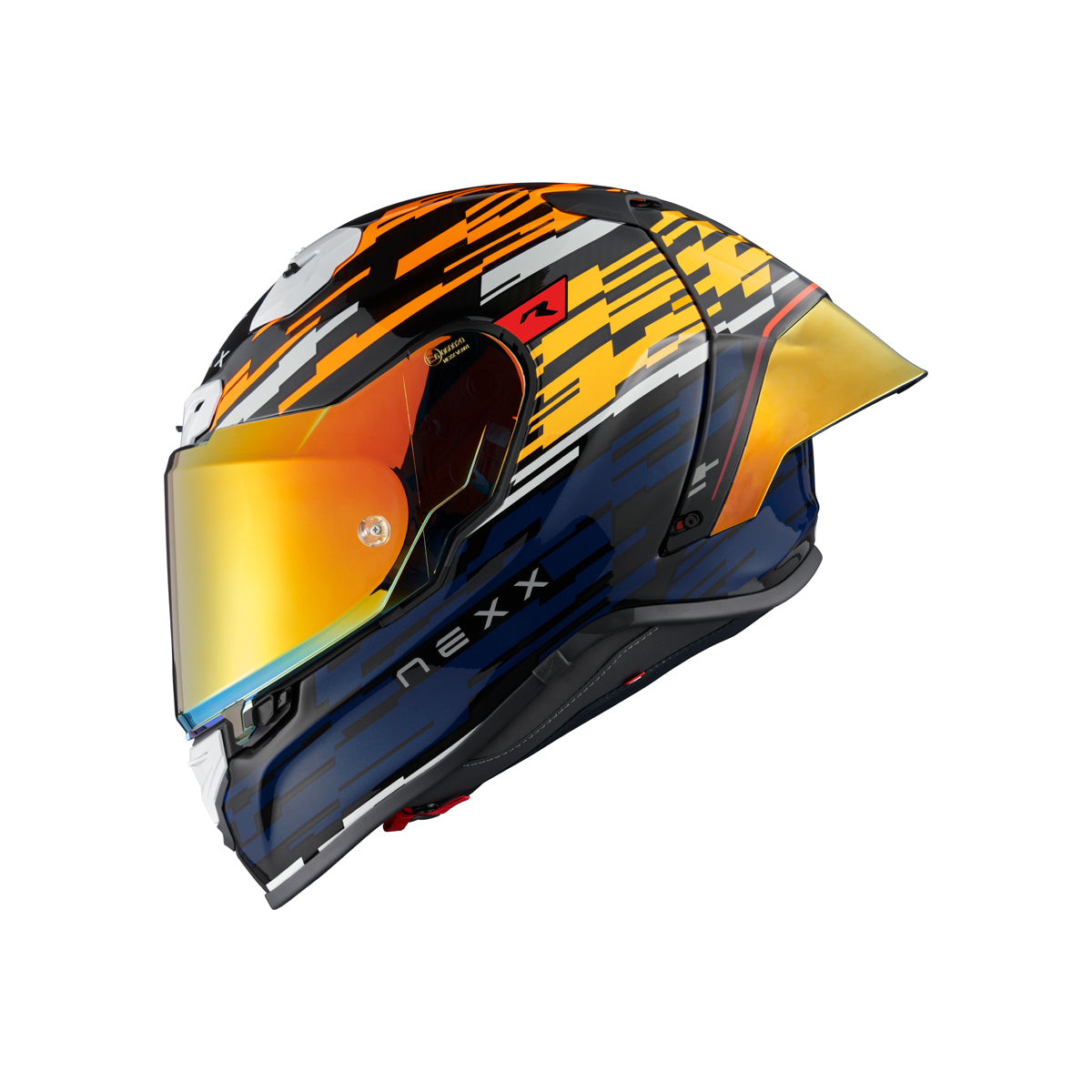 Nexx Helm X.R3R GLITCH RACER CARBON ORANGE.BLAU