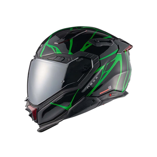 NEXX Helm X.WST3 B-SIDE CARBON ZWART-GROEN