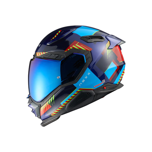 Nexx Helm X.WST3 FLUENCE BLAUW.ROOD