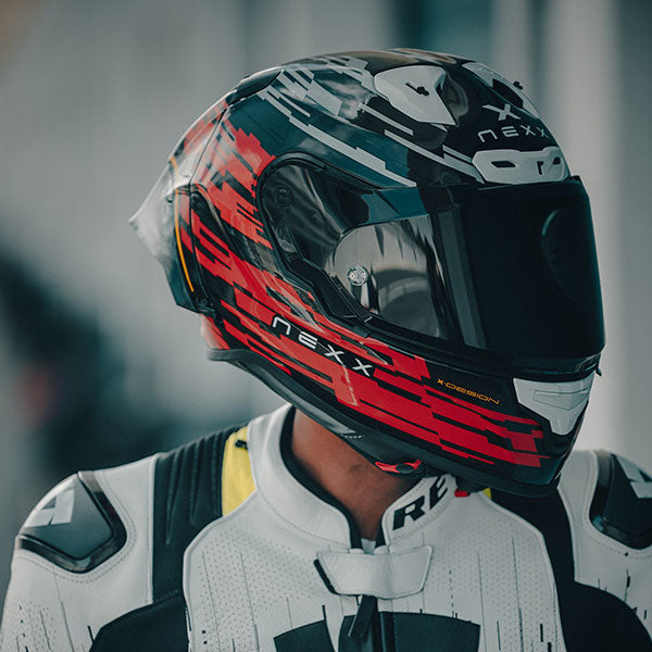Nexx Helm X.R3R GLITCH RACER CARBON ROT.WEISS