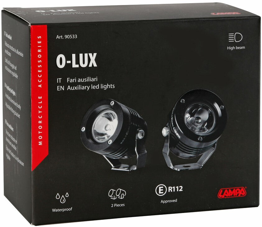 O-Lux pair of auxiliary led lights 12V - Black