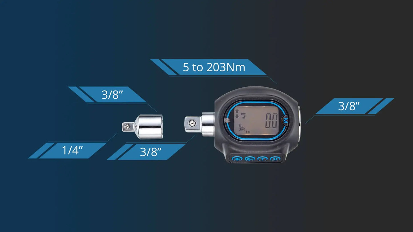 SBVTools 3/8" Digitaler Drehmomentadapter mit 1/4 Adapter