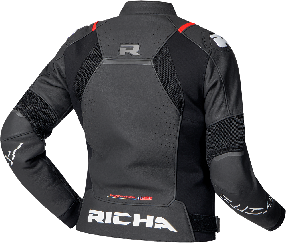 Richa STRADALE EVO LEATHER JACKET WOMEN black/white