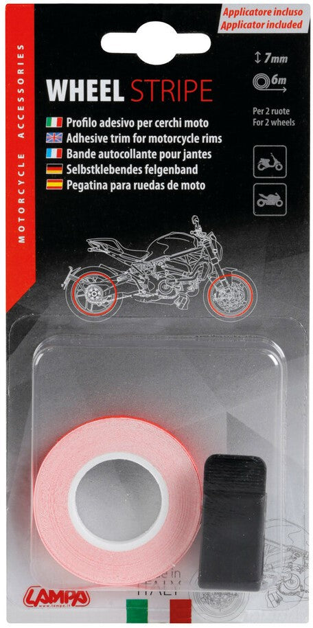 Wheel Stripe Fluo adhesive trim for wheel rims - Red