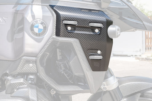 Ilmberger right radiator cover with holes for cooler bag mounts â matt carbon â R 1300 GS Adventure