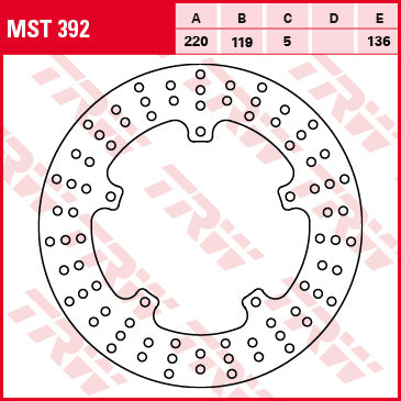 TRW brake disc MST392 standard