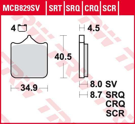 TRW Road &amp; Track Sinterbremsbeläge MCB829SV