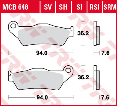 TRW organische Bremsbeläge MCB648