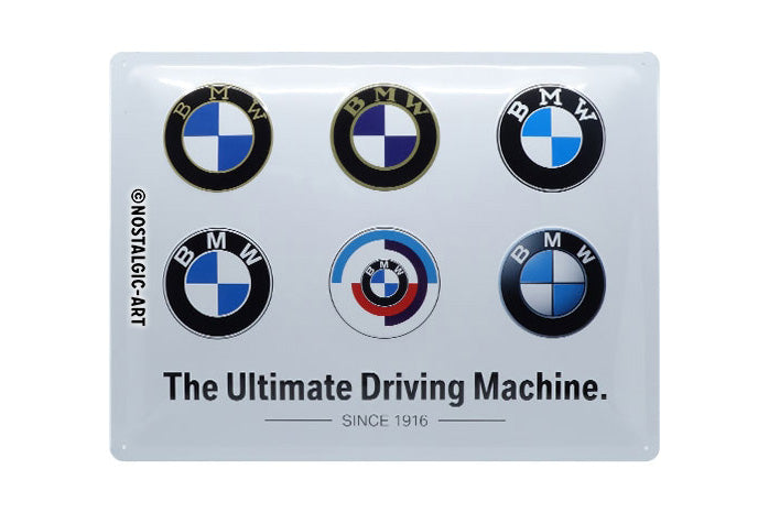 Metal sign BMW Logo Evolution 40 x 30 cm - Nostalgic Art