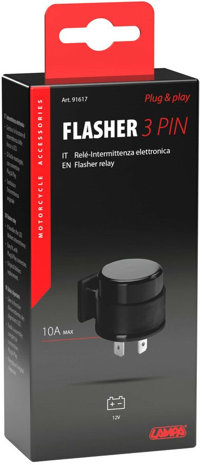 3 Pin Flasher plug & play electronic flasher device - 12V - 10A