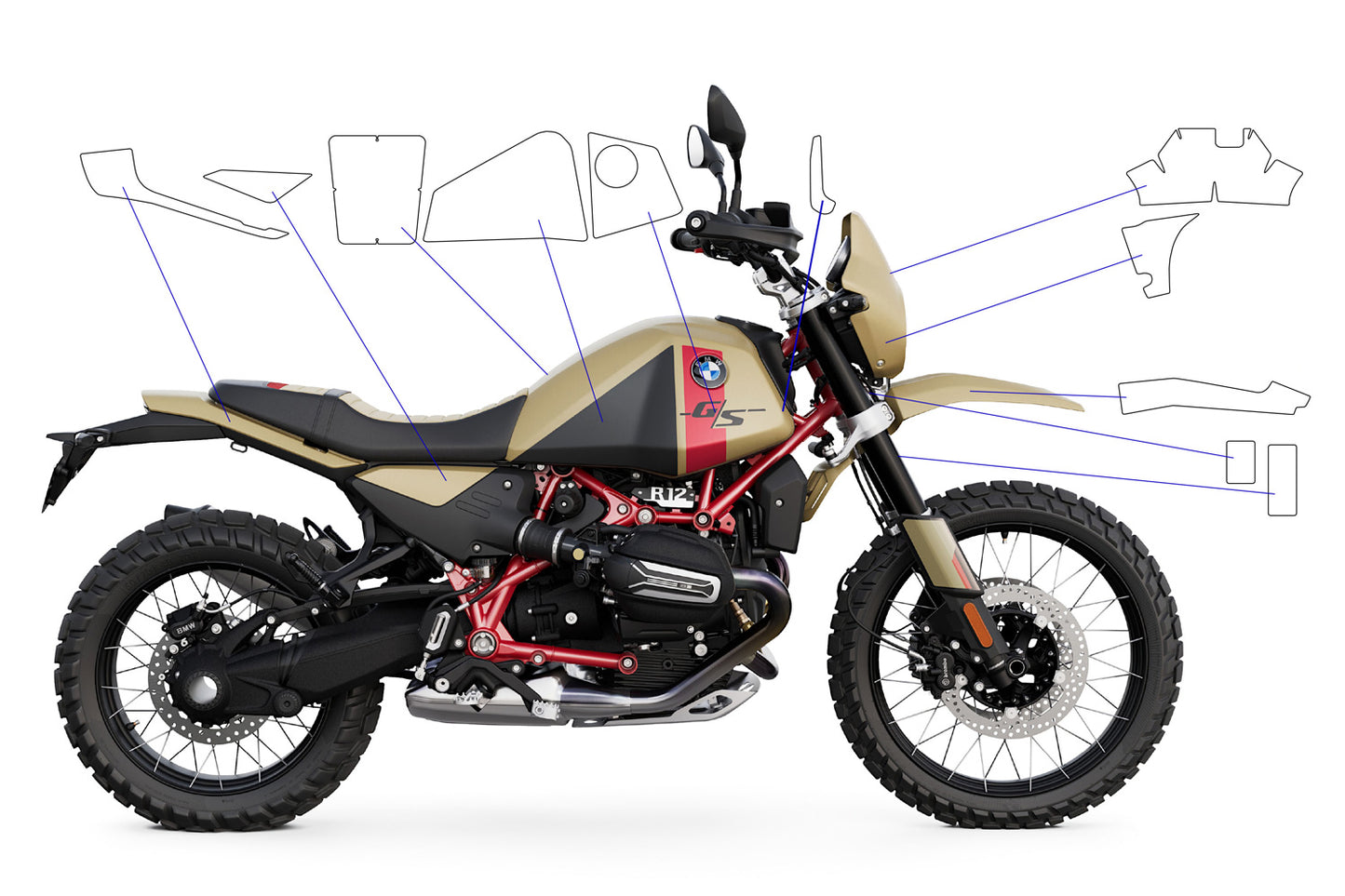 PremiumShield paint protection film BMW R 12 G/S complete set