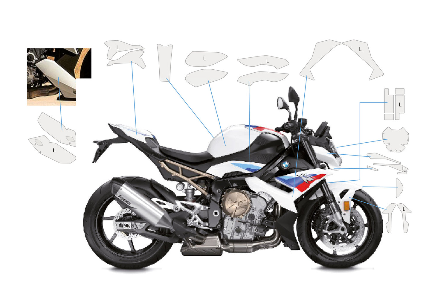 Complete paint protection set PremiumShield S 1000 R