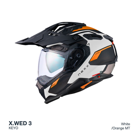 Nexx Helm X.WED3 KEYO CARBON WEISS.ORANGE MT