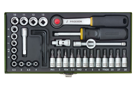 PROXXON Steckschlüsselsatz 1/4 – 36-teilig