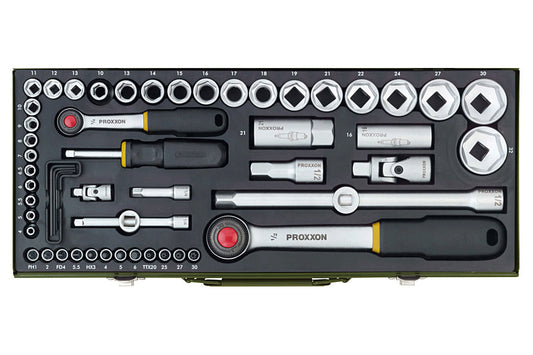 PROXXON Steckschlüsselsatz 1/4“ + 1/2“ 56-teilig