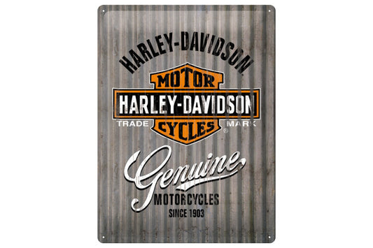 Metal sign Harley-Davidson Genuine 30 x 40 cm - Nostalgic Art