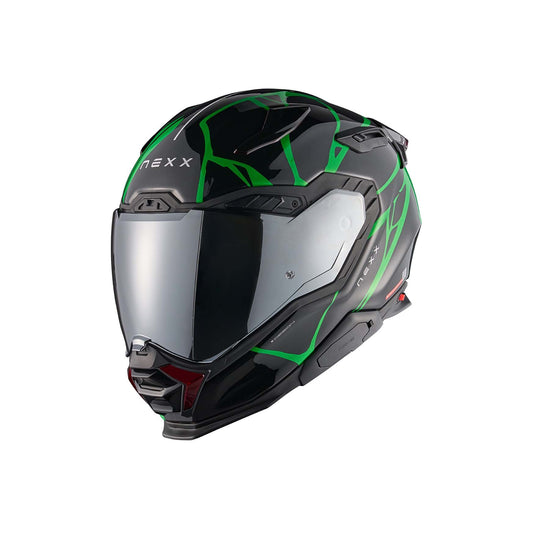 NEXX Helmet X.WST3 B-SIDE CARBON - Black-Green