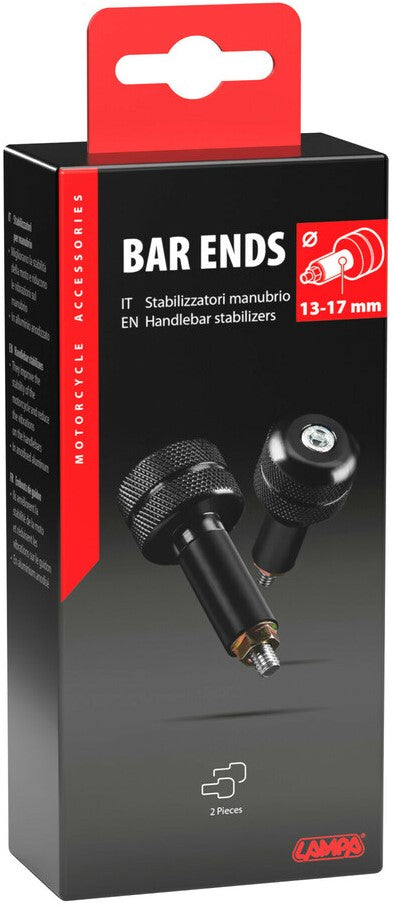 BAR ENDS BLACK COLOUR PAIR 13/17MM FITTING