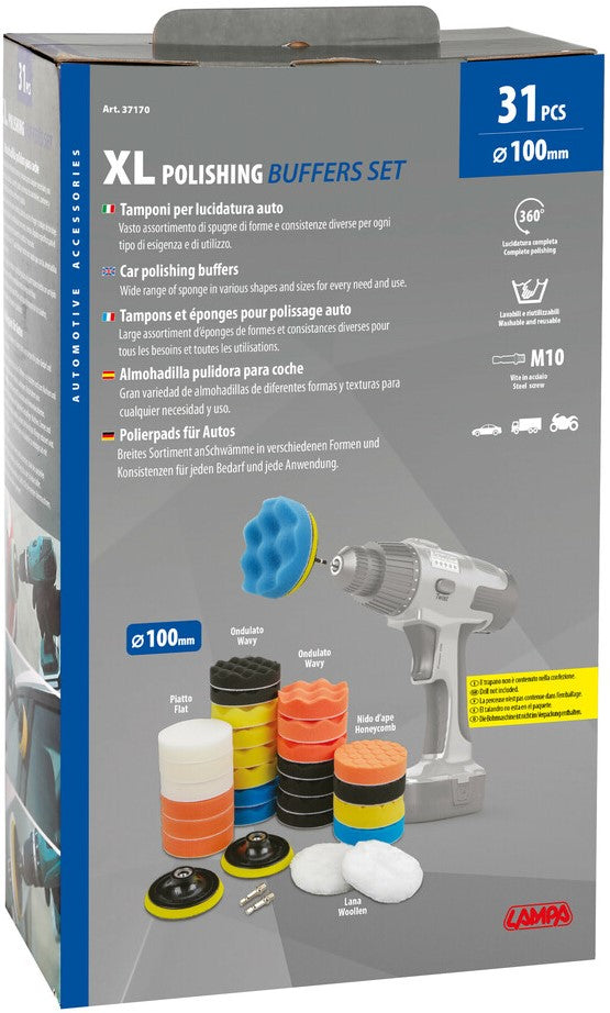BUFFERS FOR POLISHING CARS - SET OF 31 PIECES