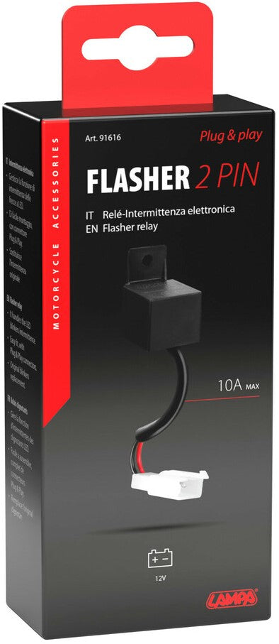 Flasher 2 Pin plug & play electronic flasher device - 12V - 10A