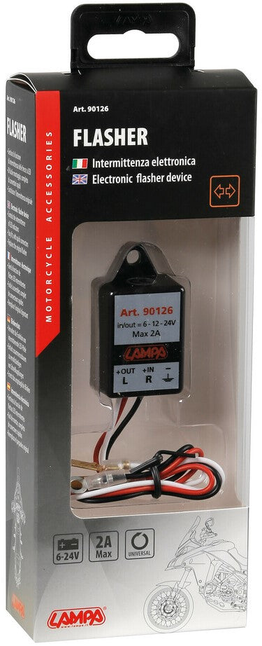 Flasher electronic flasher device for Led indicators - 6/12/24V - 2A