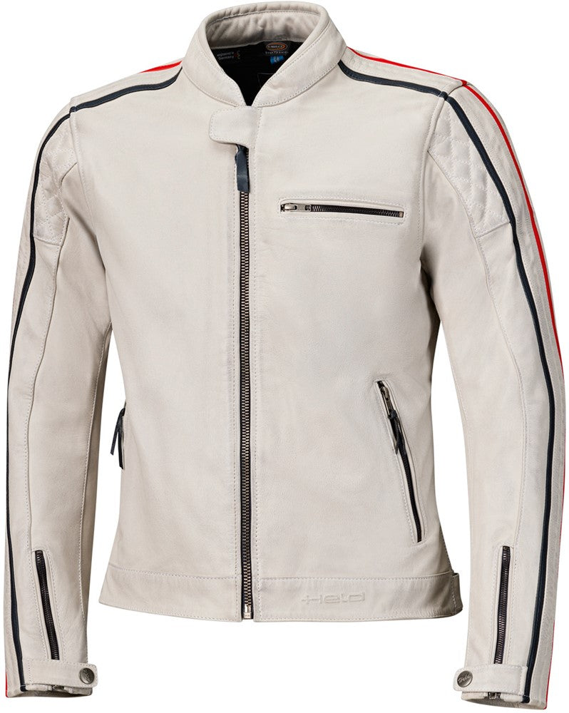 Held Brixham leatherjacket grey-red