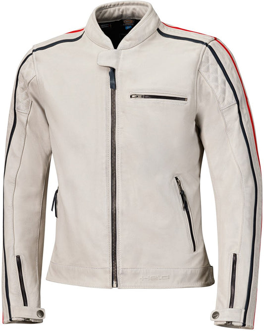 Held Brixham leatherjacket grey-red
