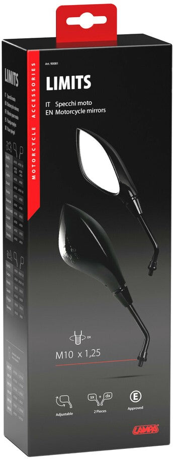 Limits pair of rearview mirrors