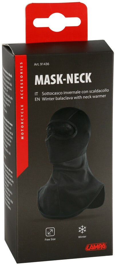 Mask-Neck technical fabric balaclava with neck warmer