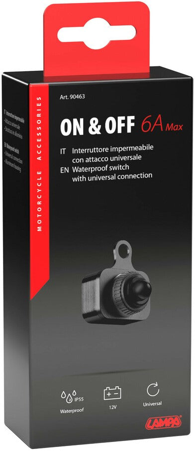 On & Off waterproof switch 12V - Black