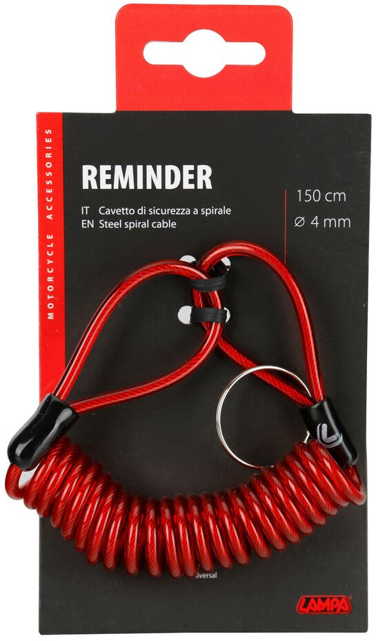 Reminder steel spiral cable - Red