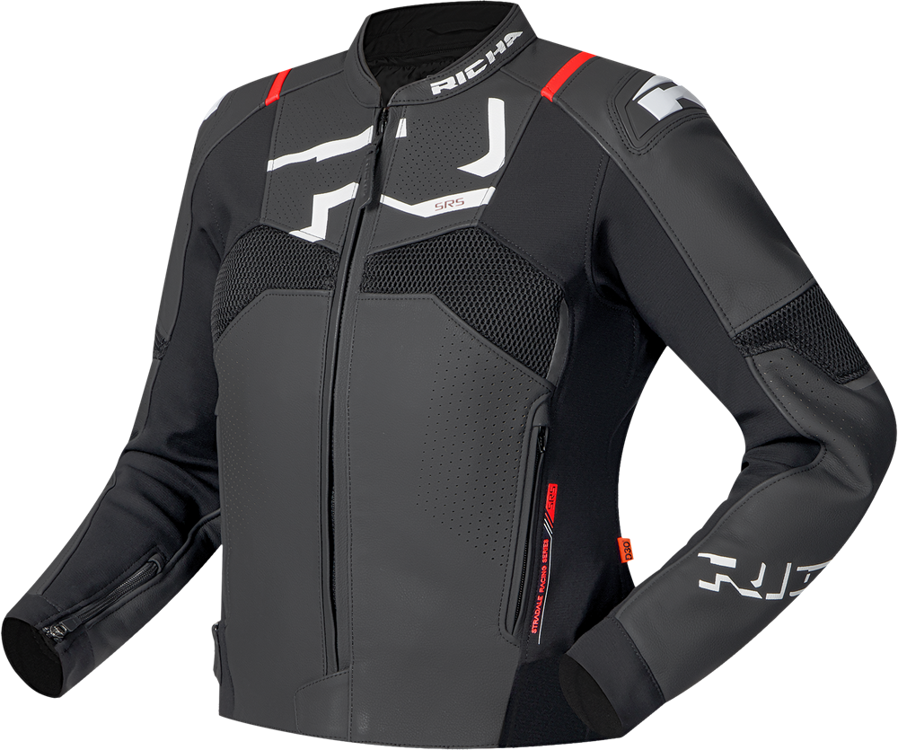 Richa STRADALE EVO LEATHER JACKET WOMEN black/white